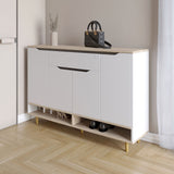 Тумба для обуви в прихожуюLION Салливан Тумба-2 Нимфея Альба (белый)/Дуб Сонома (LION-041134)