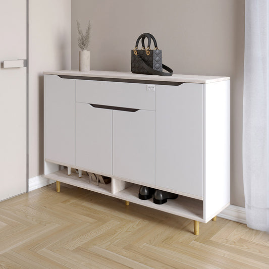 Тумба для обуви в прихожуюLION Салливан Тумба-2 Нимфея Альба (белый)/Самоа Дымчатый (LION-041129)