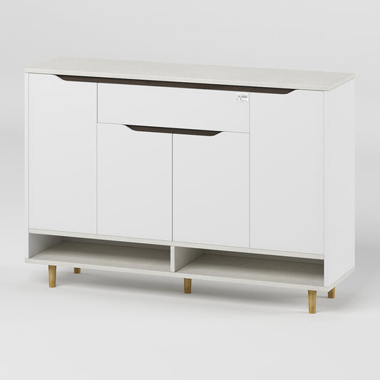 Тумба для обуви в прихожуюLION Салливан Тумба-2 Нимфея Альба (белый)/Бетон Style (LION-041131)