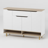 Тумба для обуви в прихожуюLION Салливан Тумба-2 Нимфея Альба (белый)/Дуб Сонома (LION-041134)