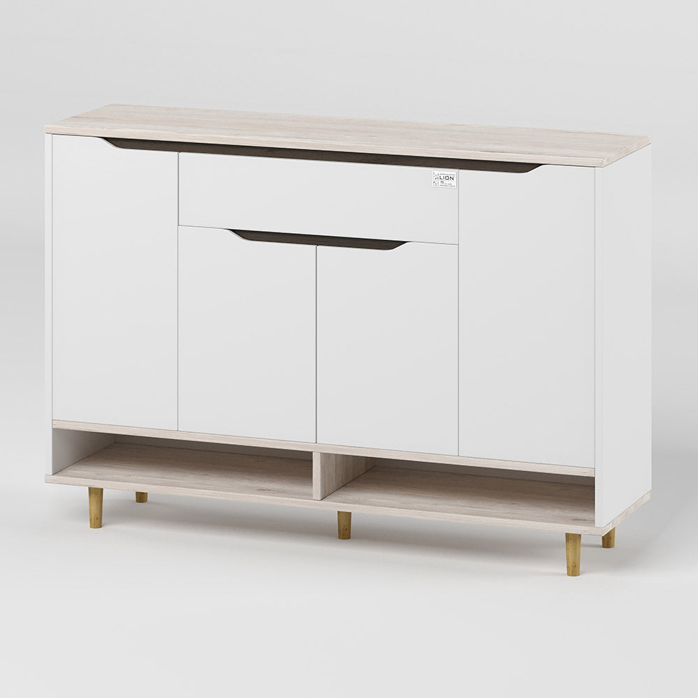 Тумба для обуви в прихожуюLION Салливан Тумба-2 Нимфея Альба (белый)/Самоа Дымчатый (LION-041129)