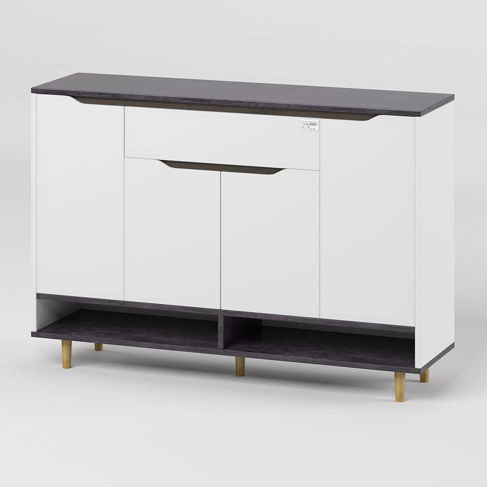 Тумба для обуви в прихожуюLION Салливан Тумба-2 Нимфея Альба (белый)/Бетон Темный (LION-041140)