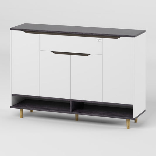 Тумба для обуви в прихожуюLION Салливан Тумба-2 Нимфея Альба (белый)/Бетон Темный (LION-041140)