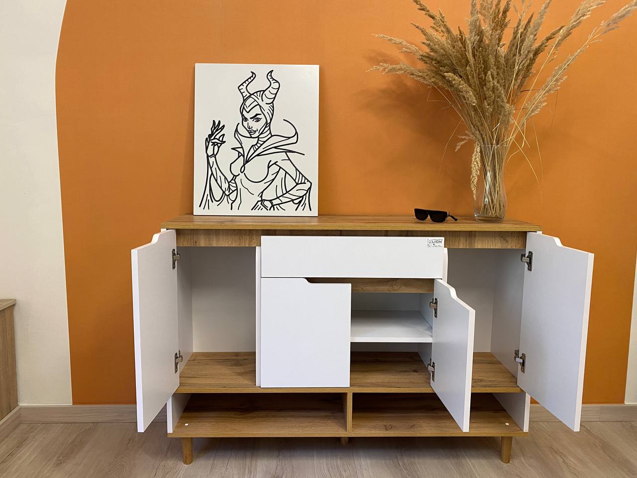 Тумба для обуви в прихожуюLION Салливан Тумба-2 Нимфея Альба (белый)/Кашемир (LION-041136)