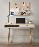 Письменный стол LION Сканди-1 Нимфея Альба (белый)/Дуб Артизан (столешница) (LION-041394) ТОП