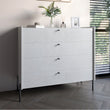 Комод с 4 ящиками LION Wood с черными ножками 100х90х45 см Бетон style (LION-042974)