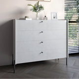 Комод с 4 ящиками LION Wood с черными ножками 100х90х45 см Бетон style (LION-042974)