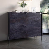 Комод с 4 ящиками LION Wood с черными ножками 100х90х45 см Бетон темный (LION-042975)