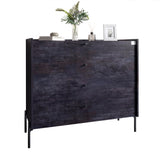 Комод с 4 ящиками LION Wood с черными ножками 100х90х45 см Бетон темный (LION-042975)