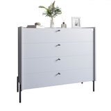 Комод с 4 ящиками LION Wood с черными ножками 100х90х45 см Нимфея Альба (белый) (LION-042983) ТОП