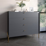 Комод с 4 ящиками LION Wood с золотыми ножками 100х90х45 см Антрацит (LION-042957) ТОП