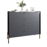 Комод с 4 ящиками LION Wood с золотыми ножками 100х90х45 см Антрацит (LION-042957) ТОП