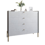 Комод с 4 ящиками LION Wood с золотыми ножками 100х90х45 см Бетон style (LION-042959)