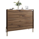 Комод с 4 ящиками LION Wood с золотыми ножками 100х90х45 см Дуб Ливорно (LION-042965)