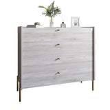 Комод с 4 ящиками LION Wood с золотыми ножками 100х90х45 см Самоа Дымчатый (LION-042962)