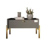 Тумба прикроватная LION Wood с одним ящиком Антрацит (золотые ножки) (LION-041304)