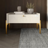 Тумба прикроватная LION Wood с одним ящиком Бетон style (золотые ножки) (LION-041308)