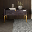 Тумба прикроватная LION Wood с одним ящиком Бетон темный (золотые ножки) (LION-041310)
