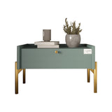 Тумба прикроватная LION Wood с одним ящиком Гранит серый (золотые ножки) (LION-041312)