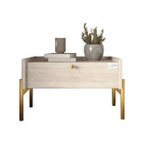 Тумба прикроватная LION Wood с одним ящиком Самоа Дымчатый (золотые ножки) (LION-041330)