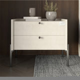 Тумба прикроватная LION Wood с двумя ящиками Бетон style (черные ножки) (LION-041339)