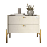 Тумба прикроватная LION Wood с двумя ящиками Бетон style (золотые ножки) (LION-041338)