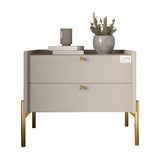 Тумба прикроватная LION Wood с двумя ящиками Кашемир (золотые ножки) (LION-041355) ТОП