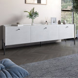 Тумба под телевизор на 3 ящика LION Wood с черными ножками 160х65х40 см Бетон style (LION-043094)