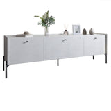 Тумба под телевизор на 3 ящика LION Wood с черными ножками 160х65х40 см Бетон style (LION-043094)