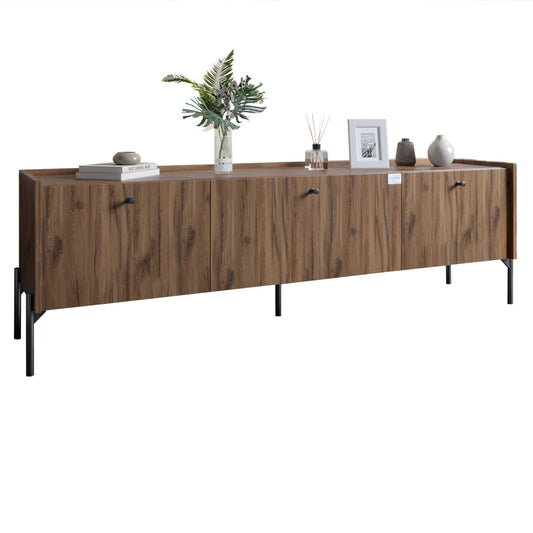 Тумба под телевизор на 3 ящика LION Wood с черными ножками 160х65х40 см Дуб Ливорно (LION-043099)