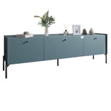 Тумба под телевизор на 3 ящика LION Wood с черными ножками 160х65х40 см Гранит серый (LION-043096)