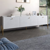 Тумба под телевизор на 3 ящика LION Wood с золотыми ножками 160х65х40 см Бетон style (LION-042988)