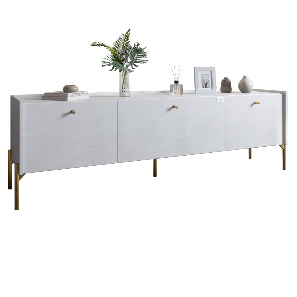 Тумба под телевизор на 3 ящика LION Wood с золотыми ножками 160х65х40 см Бетон style (LION-042988)