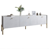 Тумба под телевизор на 3 ящика LION Wood с золотыми ножками 160х65х40 см Бетон style (LION-042988)