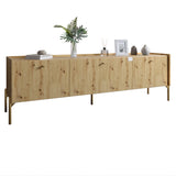 Тумба под телевизор на 3 ящика LION Wood с золотыми ножками 160х65х40 см Дуб Артизан (LION-042992)