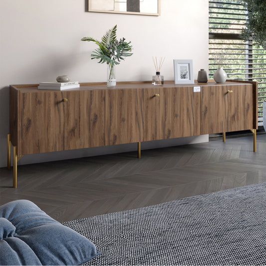 Тумба под телевизор на 3 ящика LION Wood с золотыми ножками 160х65х40 см Дуб Ливорно (LION-042993)