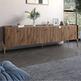 Тумба под телевизор на 3 ящика LION Wood с золотыми ножками 160х65х40 см Дуб Ливорно (LION-042993)