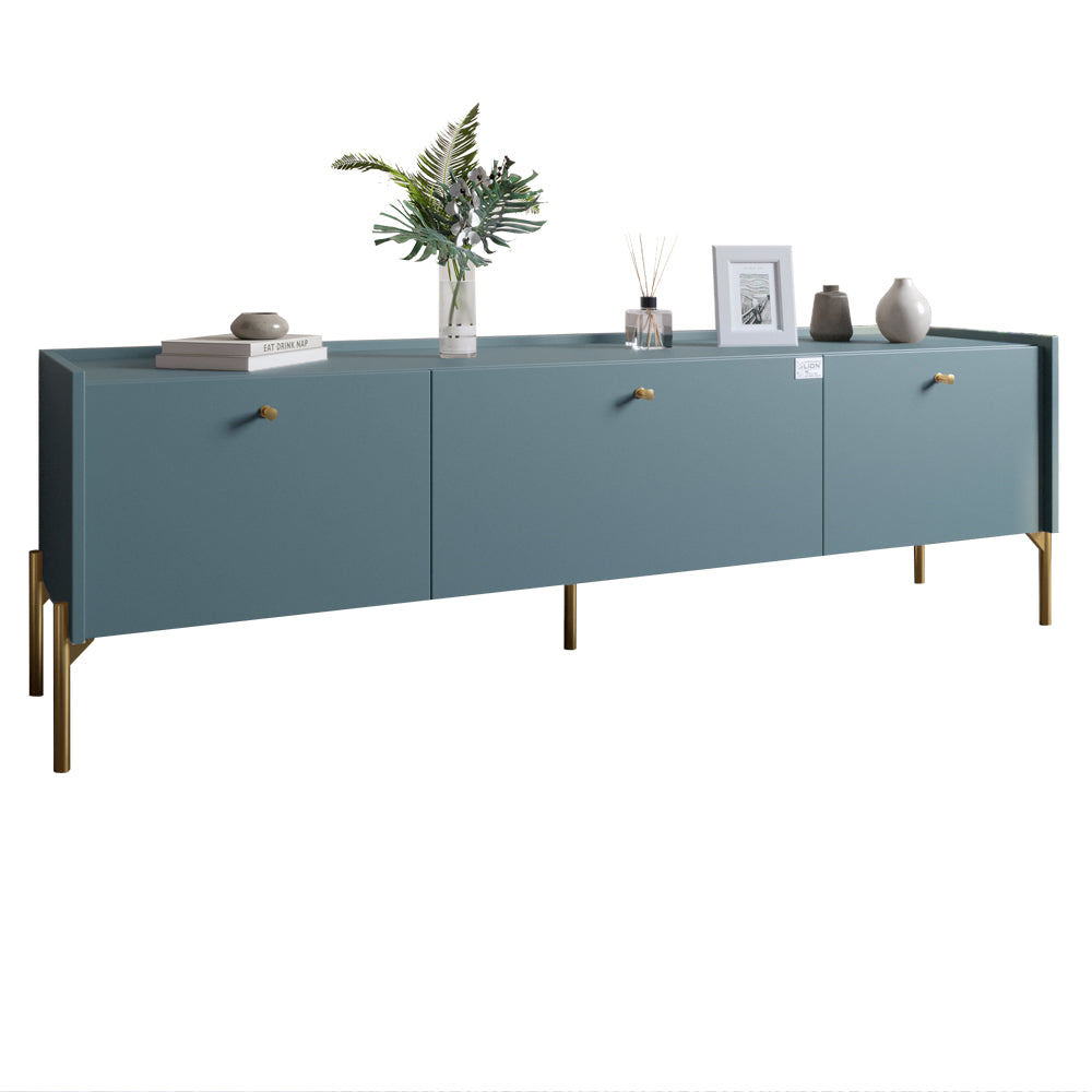 Тумба под телевизор на 3 ящика LION Wood с золотыми ножками 180х50х40 см Гранит серый (LION-042990)