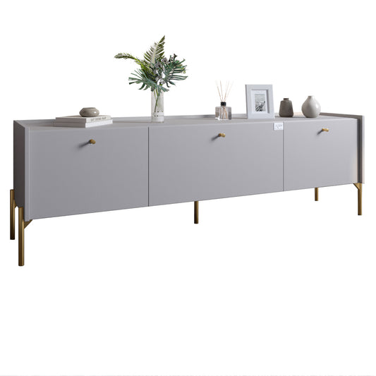 Тумба под телевизор на 3 ящика LION Wood с золотыми ножками 160х65х40 см Кашемир (LION-042996)