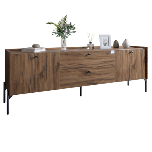 Тумба под телевизор с ящиками LION Wood с черными ножками 160х65х40 см Дуб Ливорно (LION-043128)