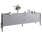 Тумба под телевизор с ящиками LION Wood с черными ножками 160х65х40 см Кашемир (LION-043131)