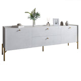 Тумба под телевизор с ящиками LION Wood с золотыми ножками 160х65х40 см. Бетон style (LION-043109)