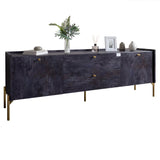 Тумба под телевизор с ящиками LION Wood с золотыми ножками 160х65х40 см Бетон темный (LION-043110)