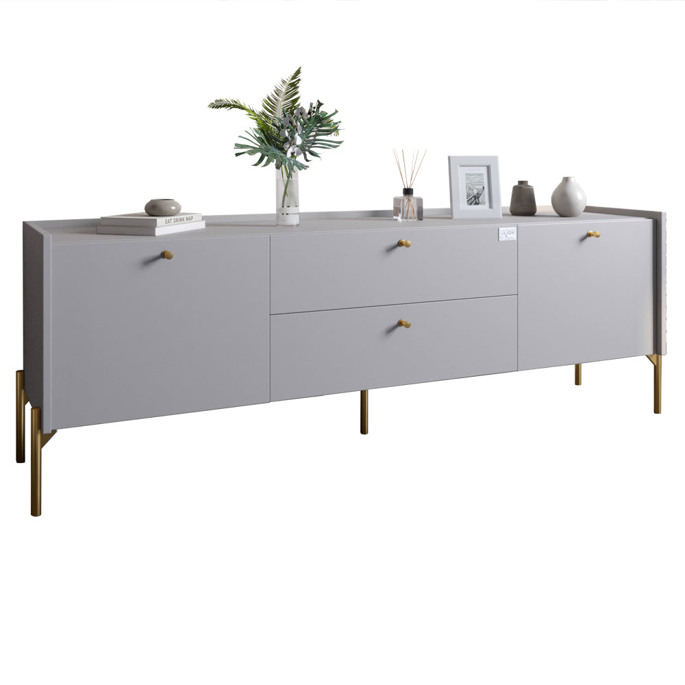 Тумба под телевизор с ящиками LION Wood с золотыми ножками 160х65х40 см Кашемир (LION-043117)