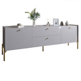 Тумба под телевизор с ящиками LION Wood с золотыми ножками 160х65х40 см Кашемир (LION-043117)