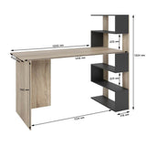 Cтол компьютерный с полками М-ЗОН Джеко 1416P правый Нимфея Альба (белый) (MZN-031028)