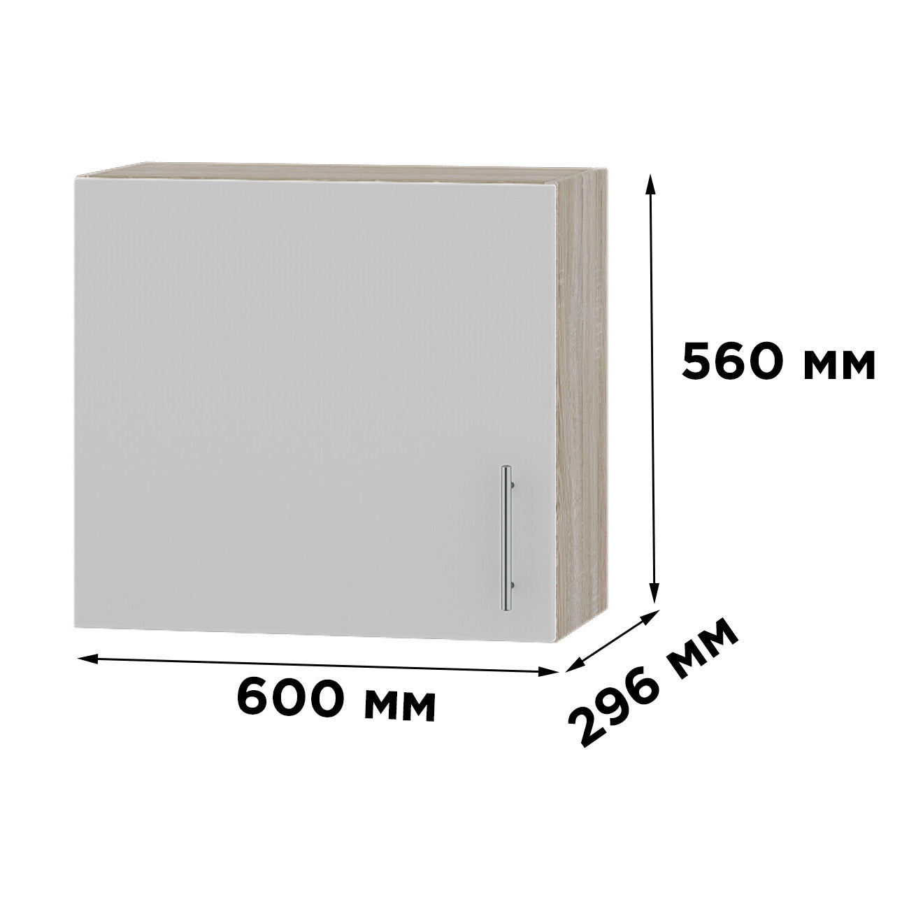 Кухонный модуль сушарка Оптима Верх В22-600 Дуб Сонома/Нимфея Альба (Белый) 600х296х560 мм (DTM-072917)