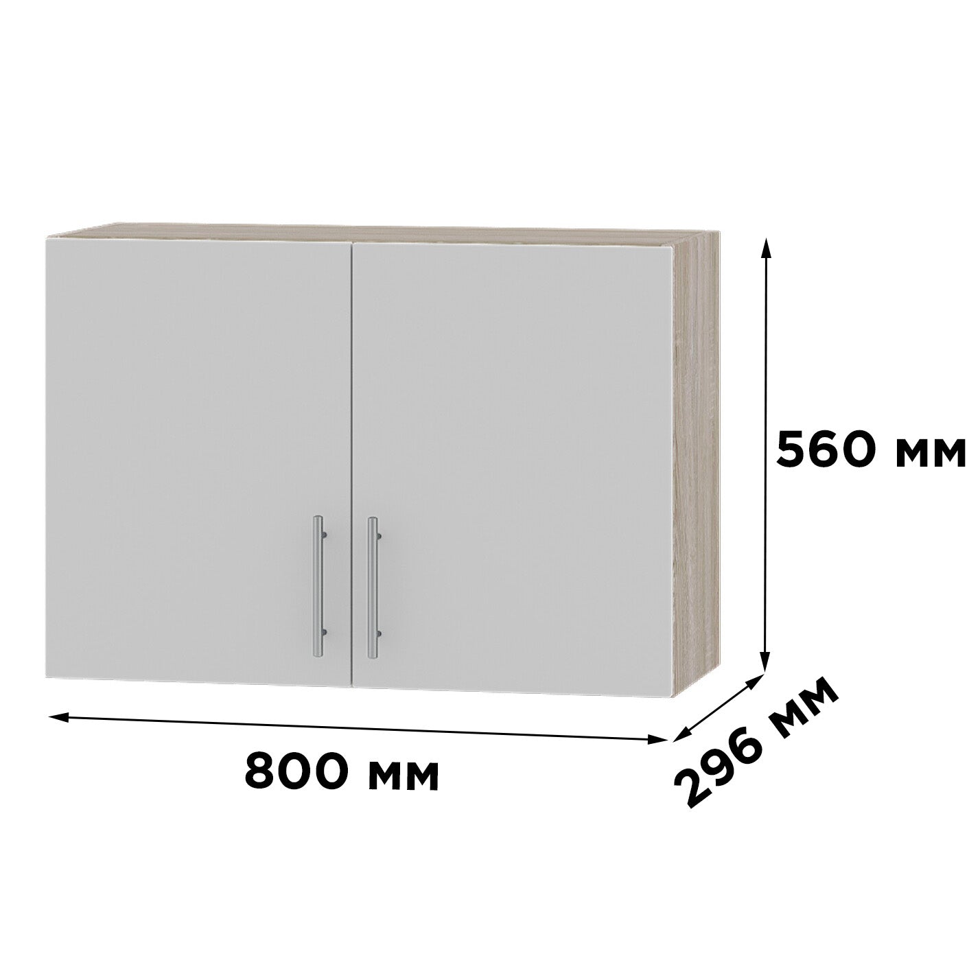 Кухонный модуль сушарка Оптима Верх В22-800 Дуб Сонома/Нимфея Альба (Белый) 800х296х560 мм (DTM-072938)
