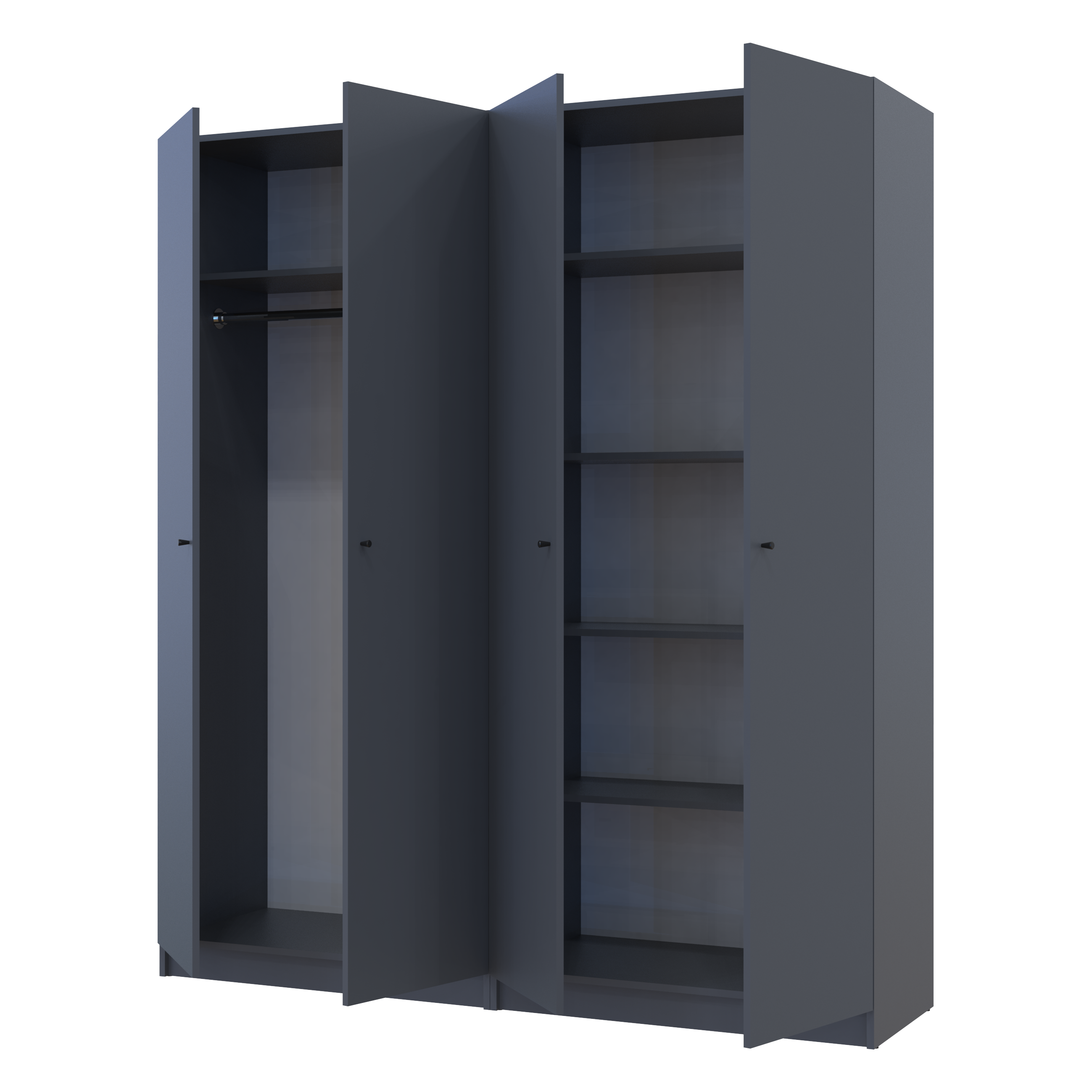 Комплект шкафов для одежды с полками Doros Промо (2 шт.) 180х48х204 см Графит (DRS-011463)