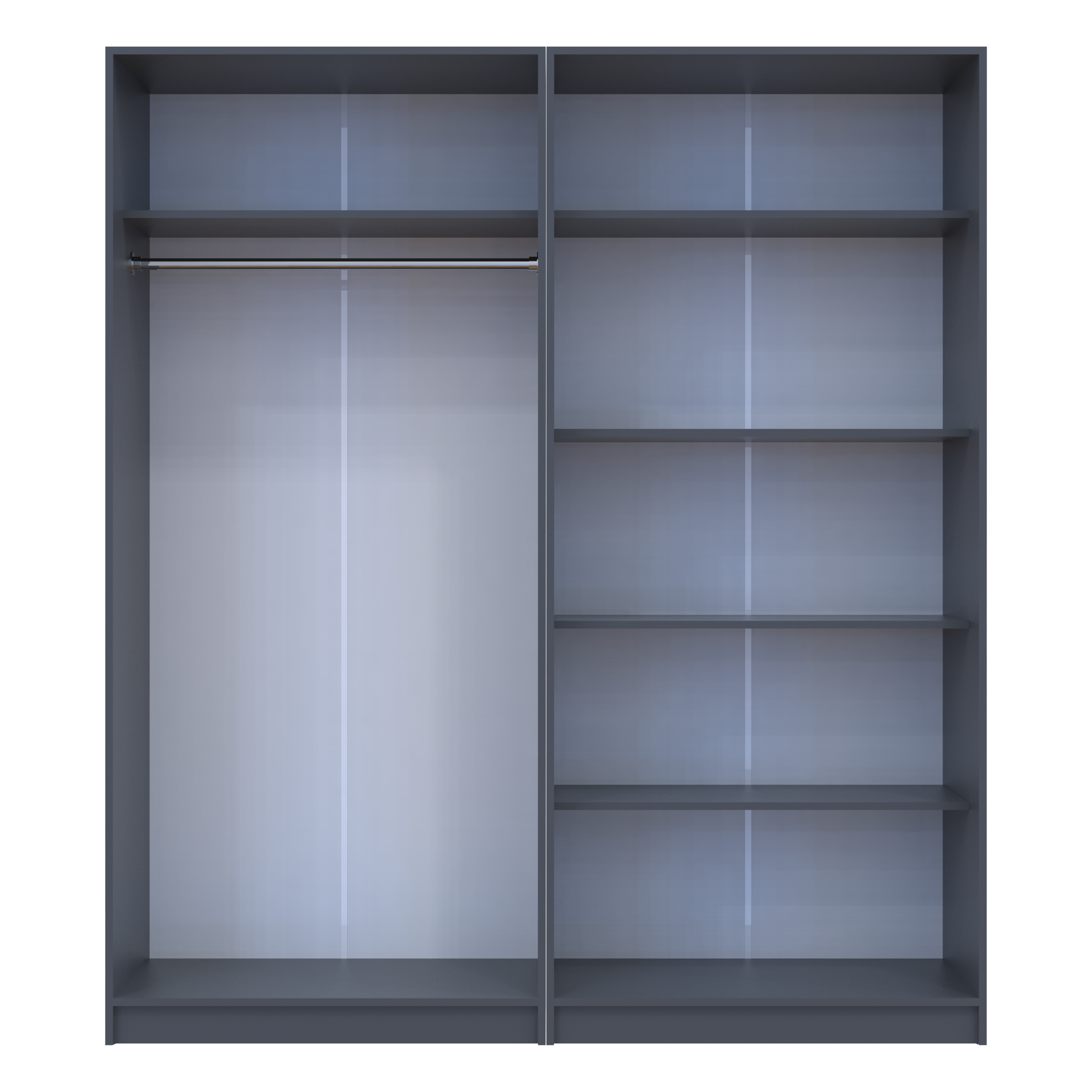 Комплект шкафов для одежды с полками Doros Промо (2 шт.) 180х48х204 см Графит (DRS-011463)